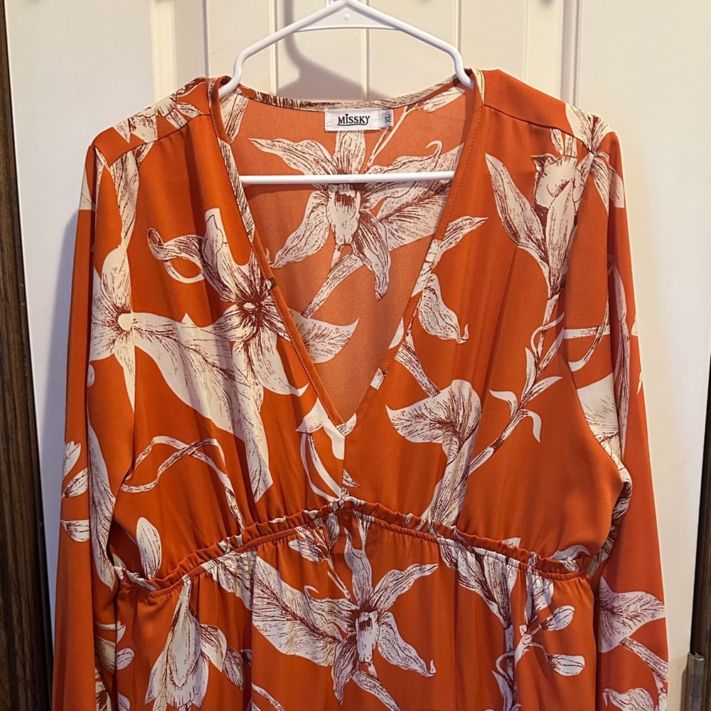 Orange Floral Maxi Dress